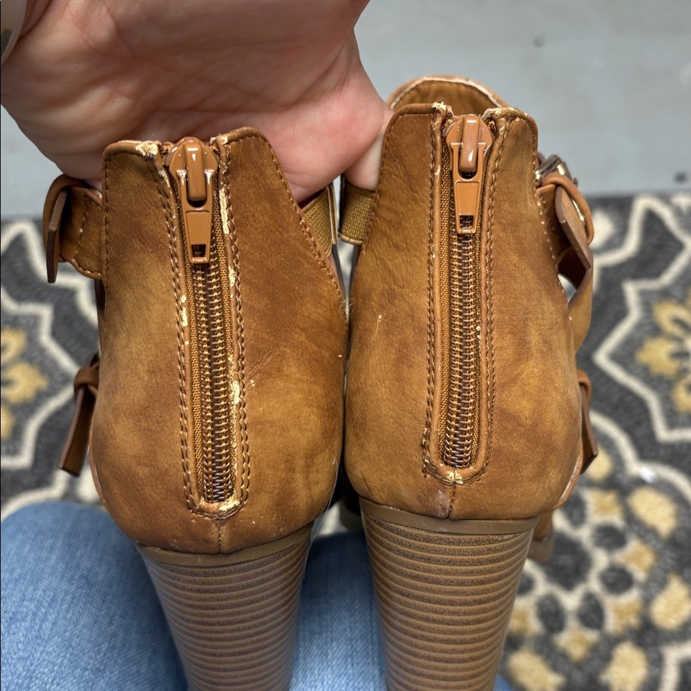 Just Fab Women's Tan Ankle Boots - Picture 3 of 5